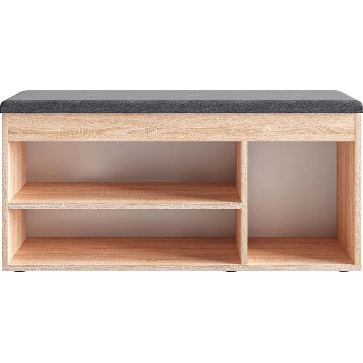 KOMTO Schuhbank Mit Sitzfläche Schuhregal Bank mit Stauraum Schuhschrank mit Sitzbank, für 6 bis 8 Paar, Spanplatte, Sofia 100 x 48 x 32 cm – Bild 7