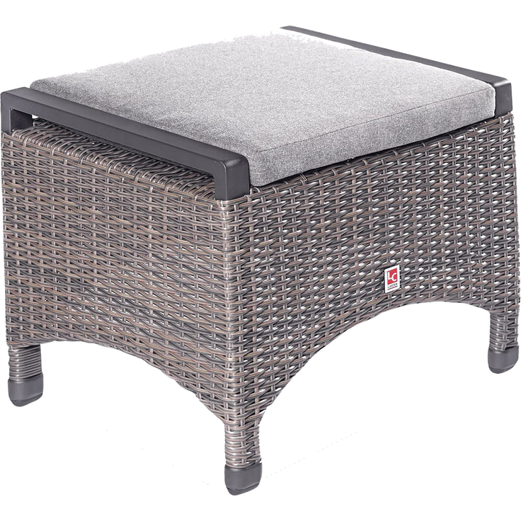 KOMIDO Hocker, Geflecht halbrund omega braun, Alu-Gestell anthrazit, inkl. Kissen