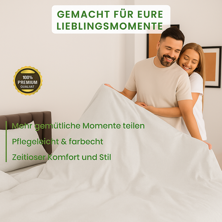 Julido Jersey Bettwäsche 135x200cm 100% Baumwolle weich atmungsaktiv Hellgrau – Bild 6