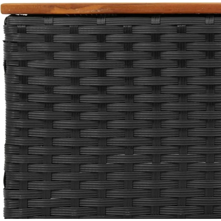 vidaXL Gartensofa mit Kissen 3-Sitzer Schwarz Poly Rattan 365829 – Bild 9