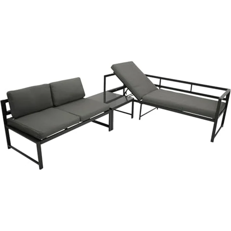 DEGAMO Gartenlounge-Set MONTANA, Ecksofa mit Liegefunktion, Tisch, Aluminium wetterfest – Bild 7