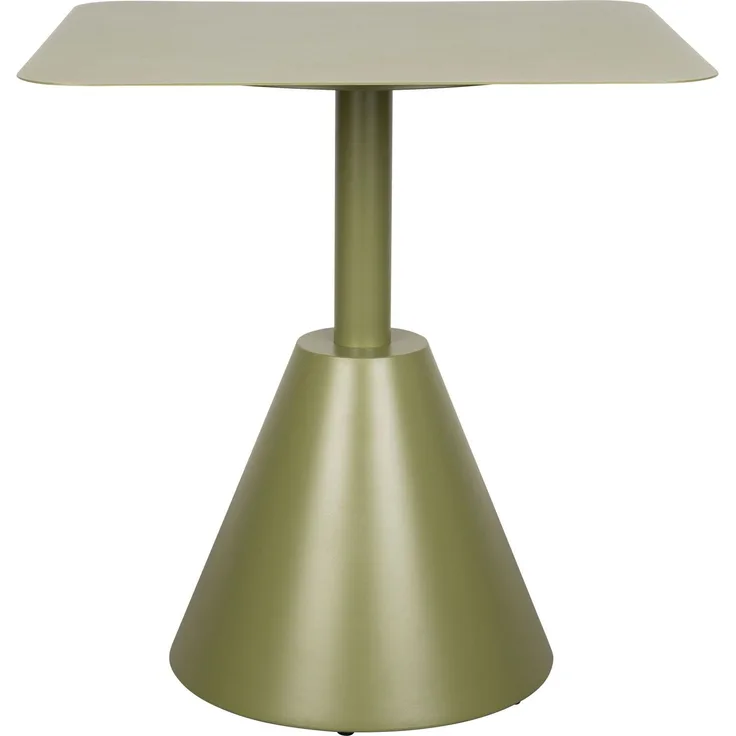 Bistrotisch Fabby, Grün aus Metall, quadratisch für Garten & Terrasse 70x70x76 cm
