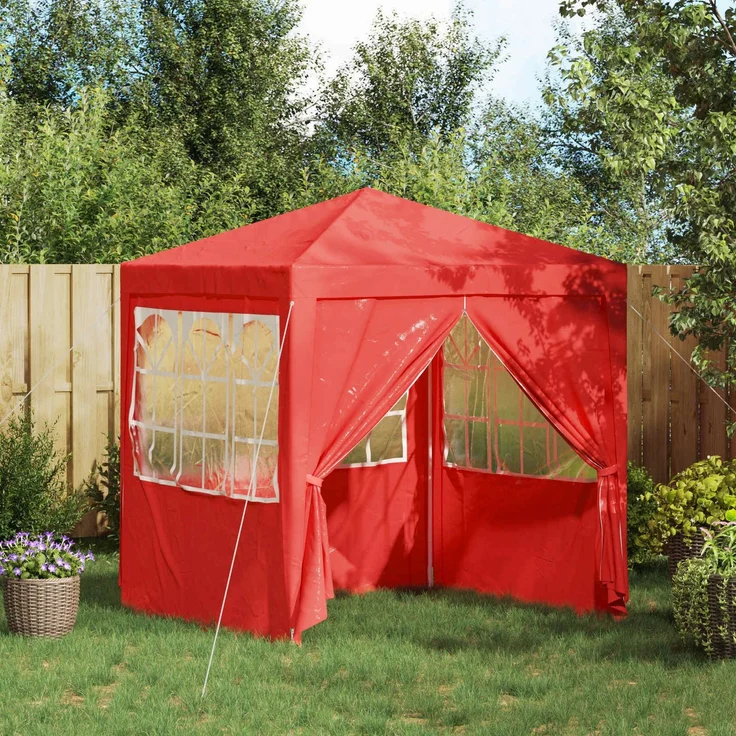 vidaXL Party-Zelt Rot 200 x 200 x 240 cm PE und Stahl 42032994 – Bild 1