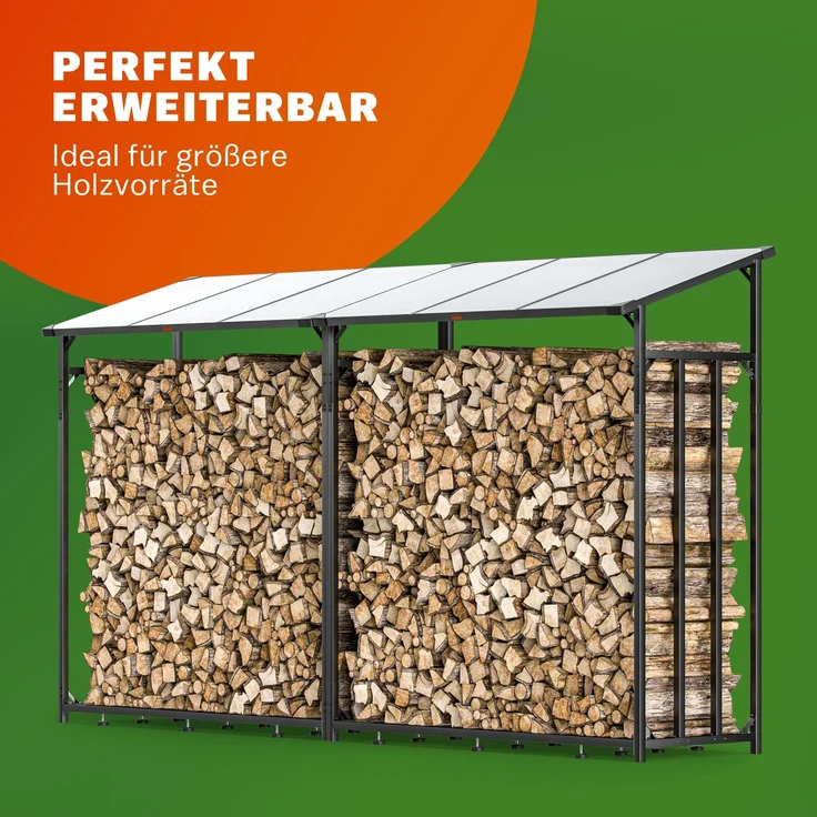 GARDEBRUK® Kaminholzregal XXL, mit wasserabweisender Abdeckplane – Bild 7
