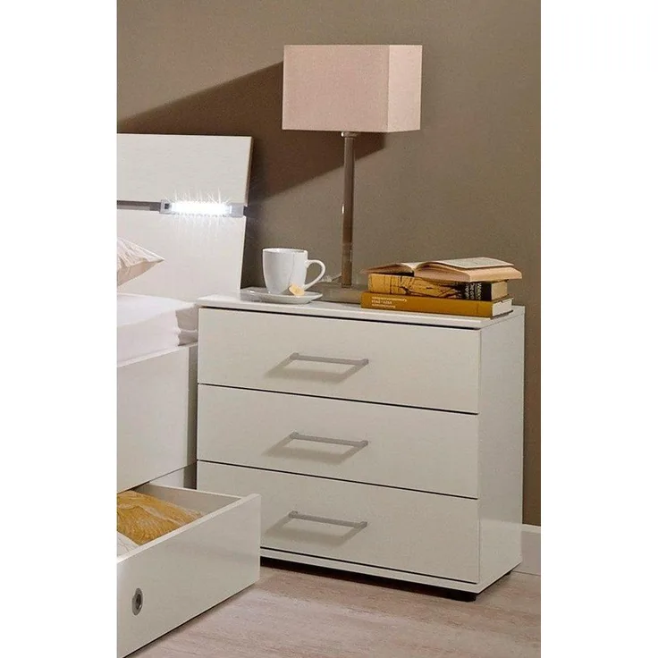 Nachtkonsole Nachtschrank Cheep 52x38x58cm weiß mit Schubladen