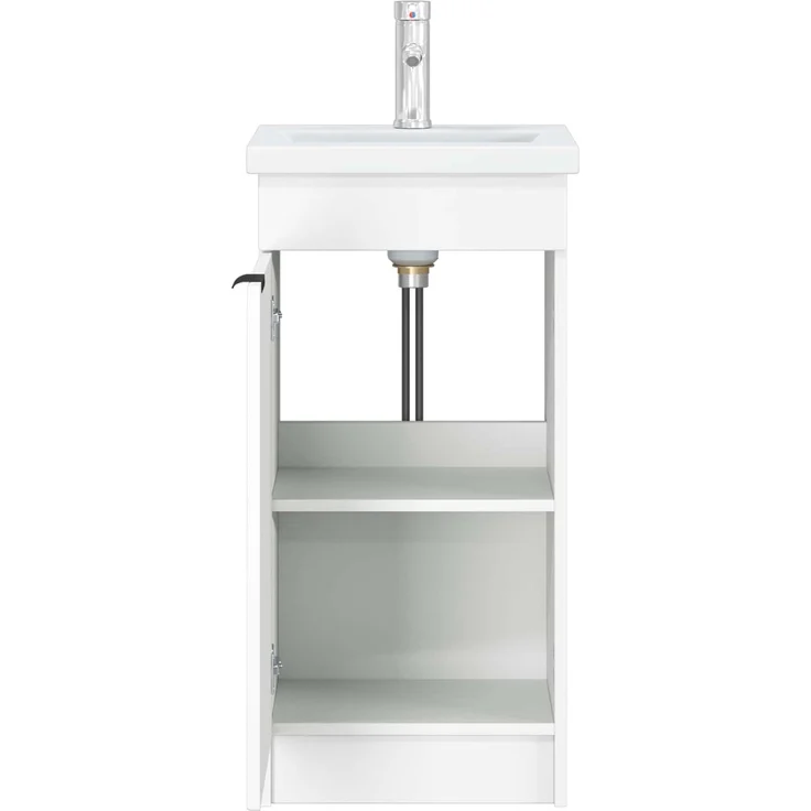 vidaXL Badezimmerschrank mit Waschbecken Weiß 42 x 40 x 84,5 cm 890084 – Bild 4