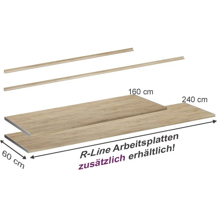 Küchenarbeitsplatte R-Line Goldkraft Eiche 160 cm Vicco – Bild 2