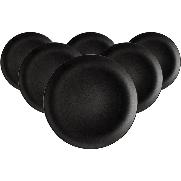 Seltmann Weiden Liberty Velvet Black Speiseteller, Ø 27,9 cm, 6er Set, hochwertiges Porzellan, mikrowellenfest, spülmaschinenfest, ofenfest