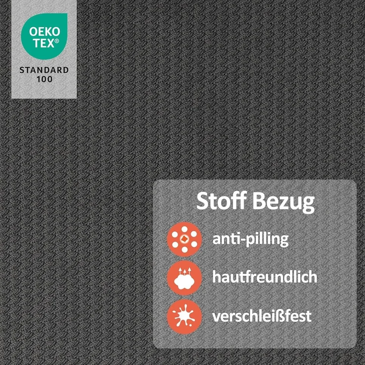Relaxsessel mit Liegefunktion, 360°Drehbarer Fernsehsessel mit Hocker, bis 120 Kg Belastbarer TV-Sessel für Wohnzimmer, mit Kissen & Seitentasche, Lesesessel Bequem, 9099 (Grau-Stoff) – Bild 7