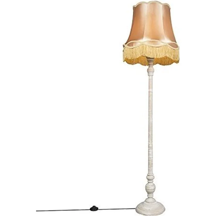 Qazqa Stehlampe Classico, ohne Leuchtmittel, E27, Gelb, Retro, Holz, 1-flammig – Bild 1