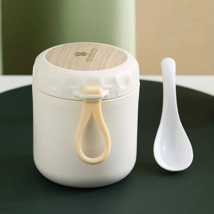 Coonoor Thermobehälter Edelstahl, 400ml Warmhaltebehälter Essen Lunchbox Löffel, Edelstahl, Edelstahl, für Suppen, Speisen, Müsli – Bild 1