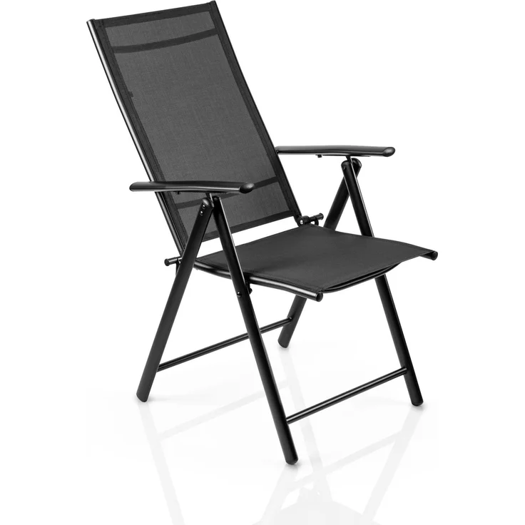 Sofotel Gartenstuhl Klappbarer Campingstuhl - Faltbarer Balkonstuhl aus Textilene mit Stahlgestell und Armlehnen - wasserabweisend UV-beständig - für Terrasse, Balkon, Garten - bis 120 kg