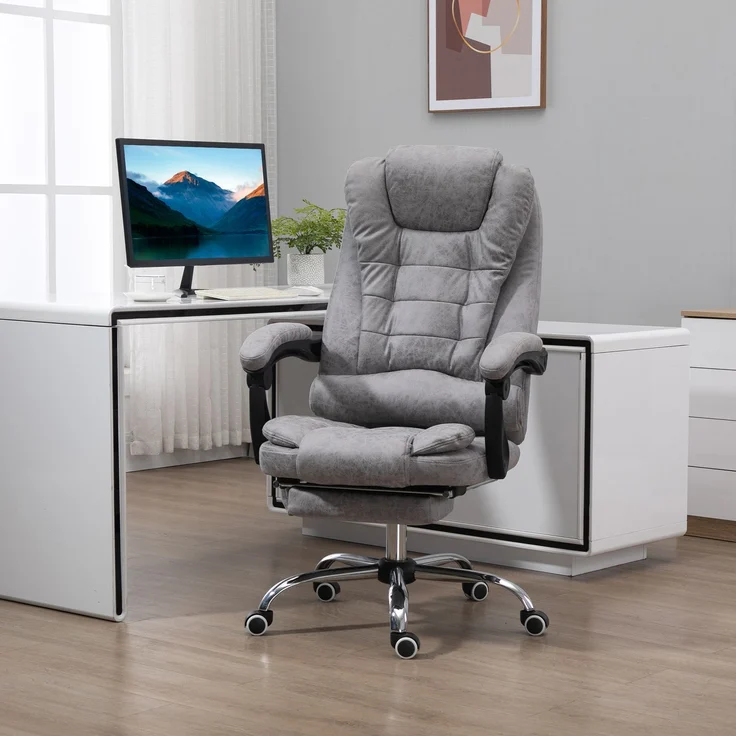 MELAYR, Bürostuhl mit Massagefunktion, 65 x 70 x 119 cm, Grau – Bild 3