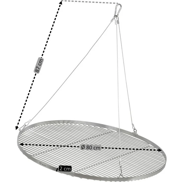 BBQ-Toro Grillrost Edelstahl Grillgitter Rund Ø 80 cm, Hängegrill Rost, V2A – Bild 2