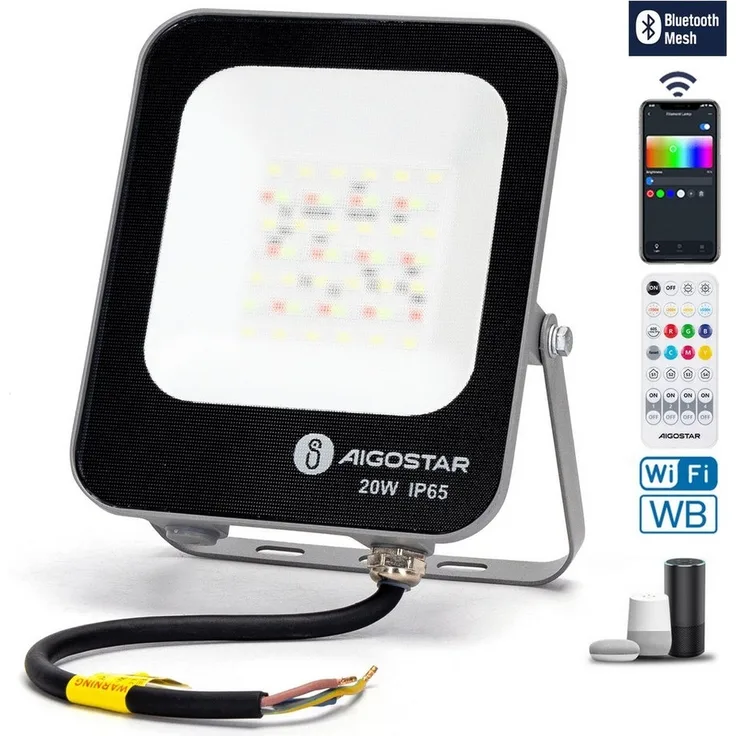 20w Smart LED RGB Fluter Strahler Bluetooth mit APP oder Fernbedienung Steuerung Dimmbar