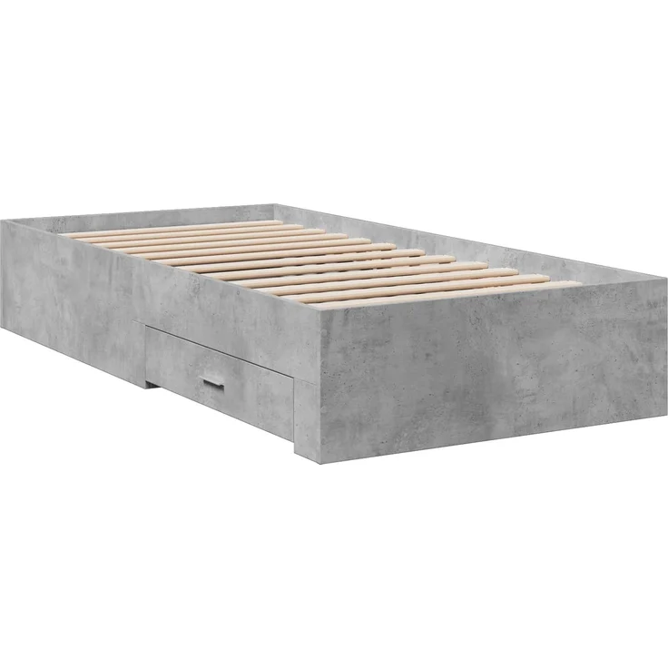 vidaXL Bettrahmen mit Schubladen mit Speicher Betongrau Holzwerkstoff 3429530 – Bild 3