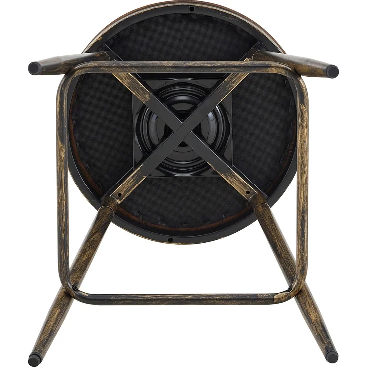Moderner Metall-Barhocker im Windsor-Stil mit gepolstertem Sitz für Kücheninseln, Bars, Restaurants; Barhocker im Industrial-Stil in Barhöhe; Vintage- und Minimalismus-Stil--Braun--96x39x39cm--YOUDENOVA – Bild 3