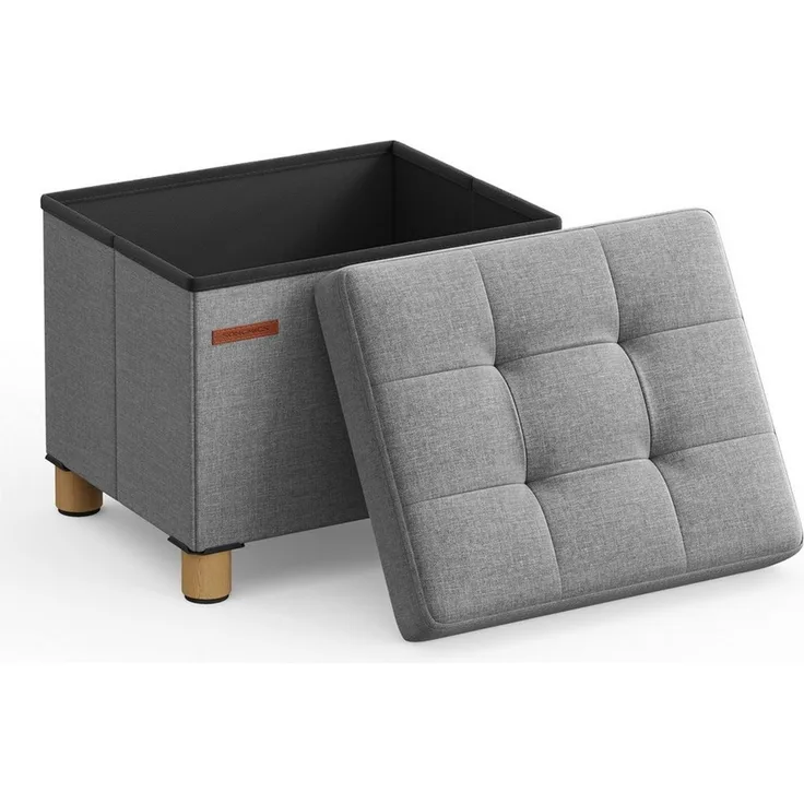 SONGMICS Sitzhocker Sitzbank 32x40x33,5cm klappbare Sitztruhe 300kg belastbar