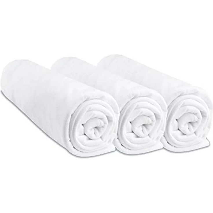 Easy Dort Spannbettlaken, Baumwolle, 40x80 cm, ausziehbar bis 40x90 cm, für Babybett, Wiege, Babyschale – Weiß, 3 Stück – Bild 2