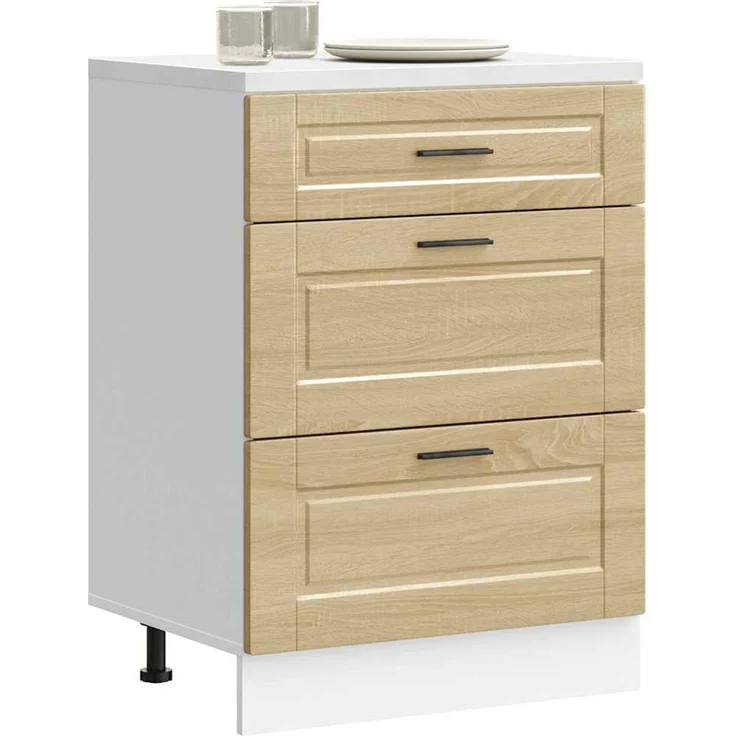 vidaXL Küchenunterschrank Porto Sonoma-Eiche Holzwerkstoff 854262 – Bild 1