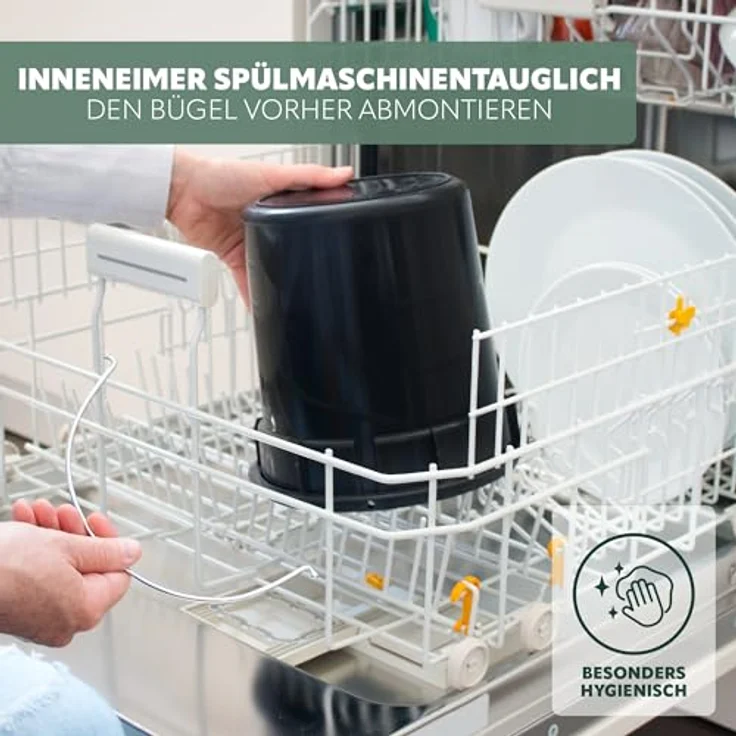 bremermann Biomülleimer Komposteimer 5 Liter, Aktivkohlefilter, Bio-Abfalleimer, schwarz – Bild 6