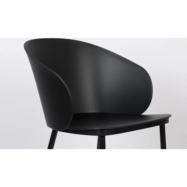 Esszimmerstuhl Gigi im 2er-Set, Schwarz mit Gestell aus Stahl 57x53,5x81 cm – Bild 6