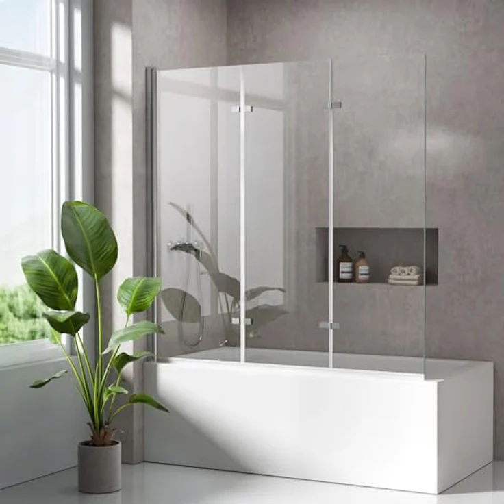 Boromal Ganzkörperspiegel Weiß 150x50cm Standspiegel groß Weiß mit Aluminiumrahmen (Flurspiegel Hochspiegel, Rundbogen), Hängend, Wand gelehnt – Bild 2