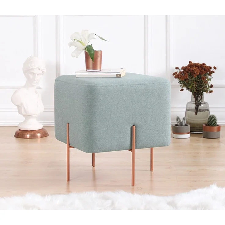 Hanah Home 'Copper 54 - Sea Green' Pouffe, Meeresgrün, 40 x 42 x 40 cm – Bild 1