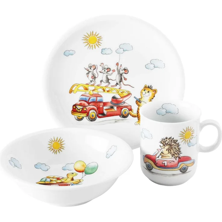 Seltmann Weiden Compact Kindergeschirr Set 3-teilig - Flinke Flitzer