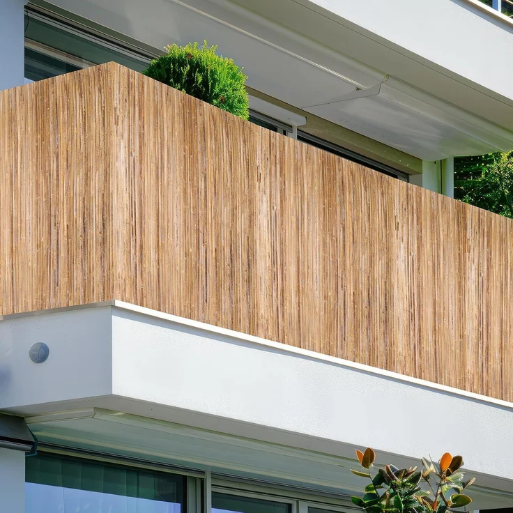 Coradoma Bambusmatte Sichtschutz 100x500cm Sichtschutzmatte aus karbonisiertem Bambus für Balkon, Garten und Terrasse, natürlicher Zaun Balkonsichtschutz Lärmschutz Windschutz – Bild 4