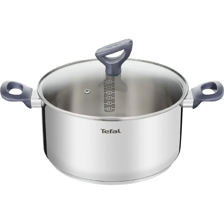 Tefal Kochtopf Daily Cook, Edelstahl (2-tlg), 20 cm, Ausgießhilfe, Messmarkierungen, Induktion, backofenfest – Bild 1