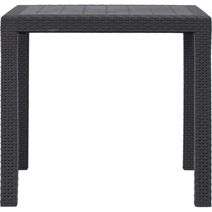 Gartentisch, Balkontisch, Küchentisch Braun 79 x 79 x 72 cm Kunststoff Rattan-Optik – Bild 2