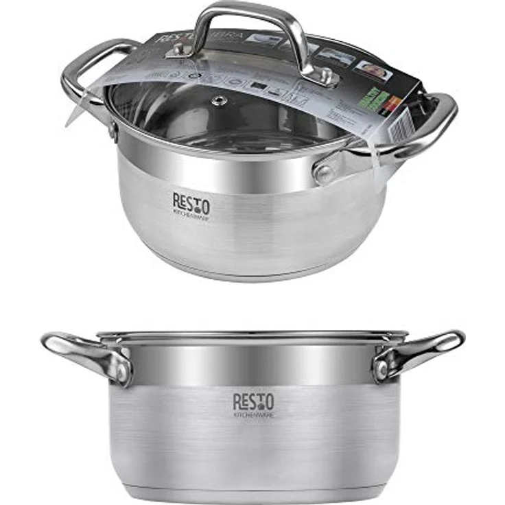 RESTO Kitchenware Kochtopf Libra, Topf energiesparend und spülmaschinenfest, Edelstahl 18/10 (2-tlg), mit hitzebeständigem Glasdeckel und Griffen – Bild 10