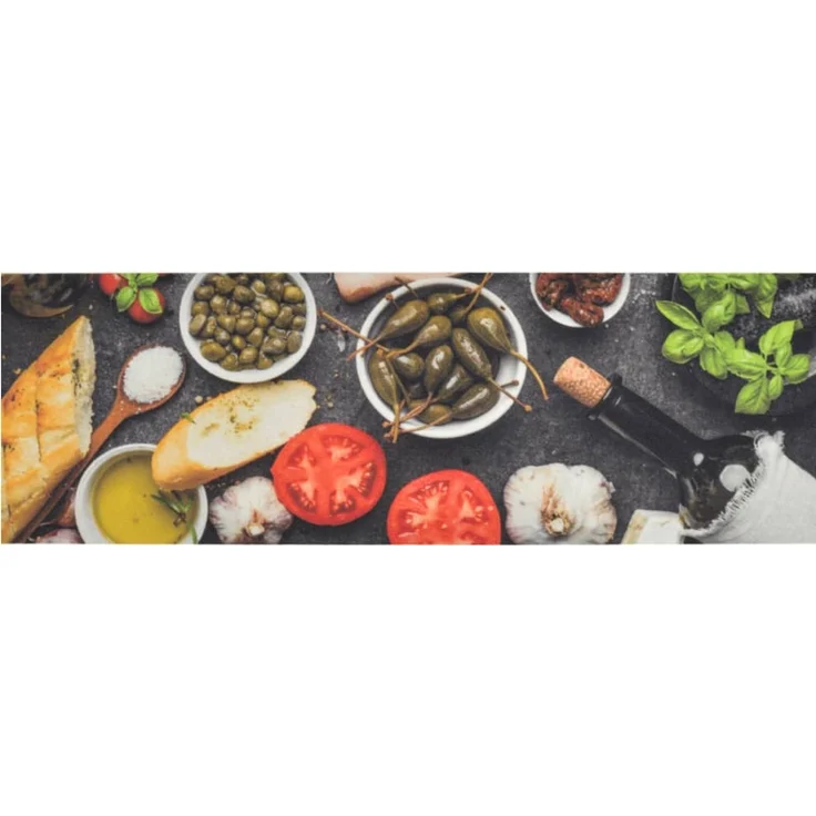 vidaXL Küchenteppich Waschbar Wein & Essen 60x180 cm Samt 136553 – Bild 2