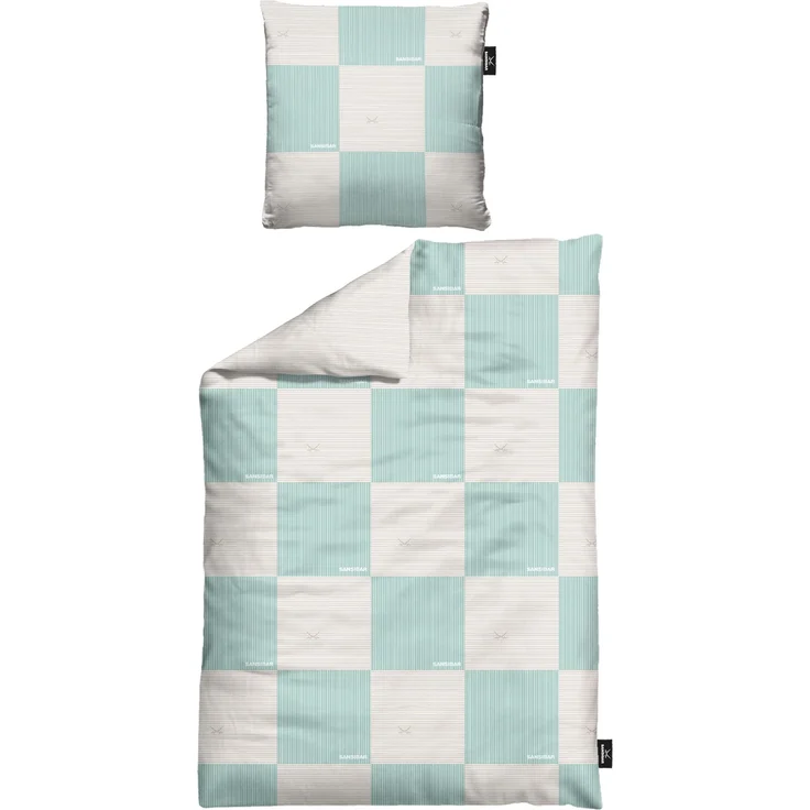 Bettwäsche SANSIBAR Satin BL 155x220 cm türkis Bettbezug Bettzeug