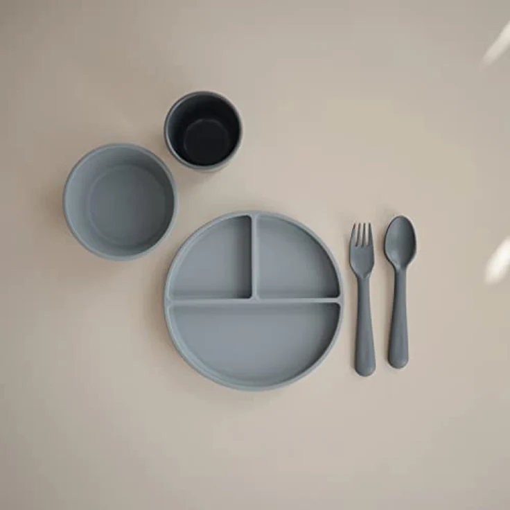 Mushie Silikon Schüssel mit Saugring stone – Bild 5