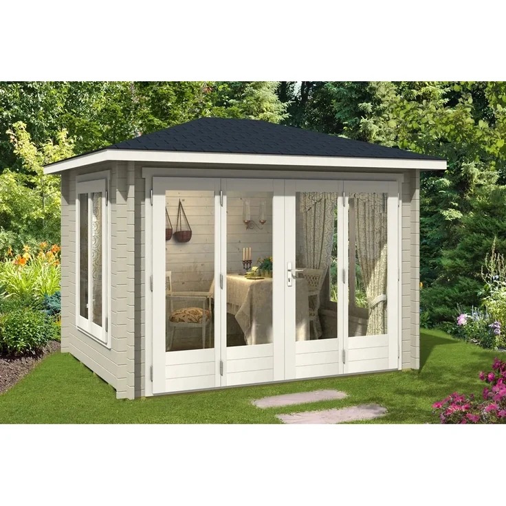 Alpholz Holz Gartenhaus Summertime | Natur | 287x347x276 cm – Bild 3