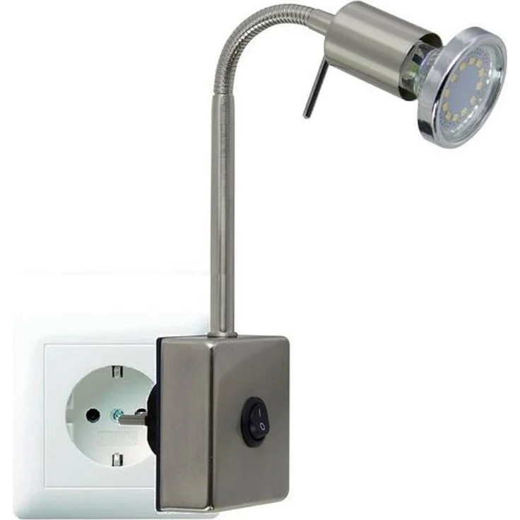 TRANGO LED Nachtlicht, 2607 LED Steckerleuchte *EVIE* Wandleuchte, Leselampe, Küchenlampe, Nachtlicht in Nickel matt inkl. 1x GU10 LED Leuchtmittel 3000K warmweiß, Wandlampe, Küchenlampe, Steckerlampe – Bild 3