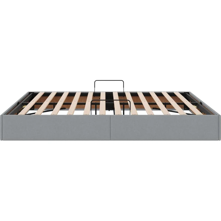 vidaXL Ottoman Bettgestell mit Speicher Hellgrau 180 x 200 cm Stoff 3442838 – Bild 8