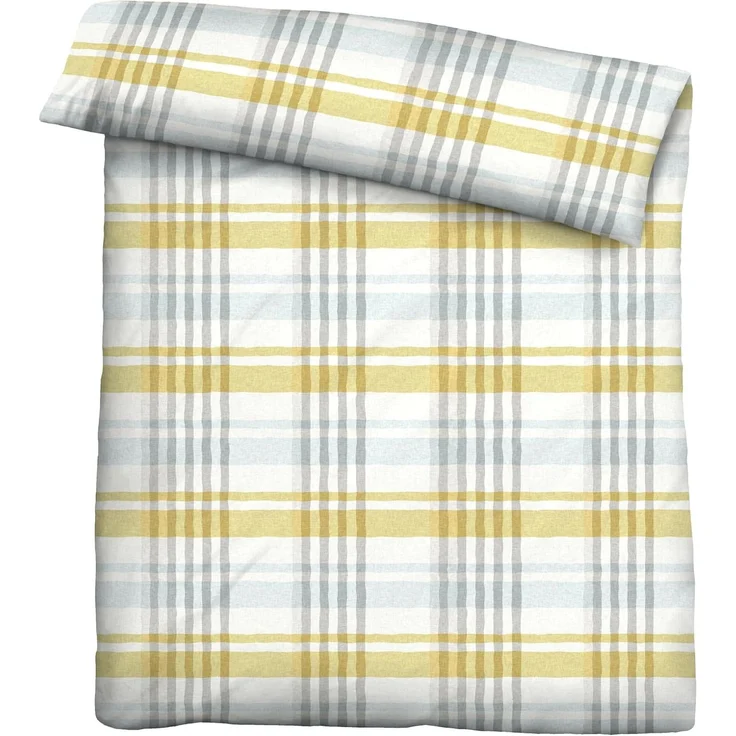 Traumhaft schlafen - Castell - Markenbettwäsche Baumwoll Seersucker Bettwäsche 0020373 KARO, gelb, 1x 155x220 cm + 1x 80x80 cm – Bild 2
