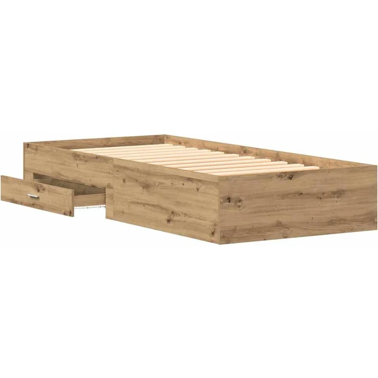 vidaXL Bettrahmen Artisan-Eiche 100 x 200 cm Holzwerkstoff 3333982 – Bild 4