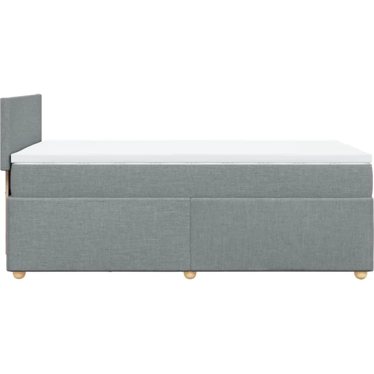 vidaXL Boxspringbett mit Matratze Hellgrau 100x200 cm Stoff 3286584 – Bild 5