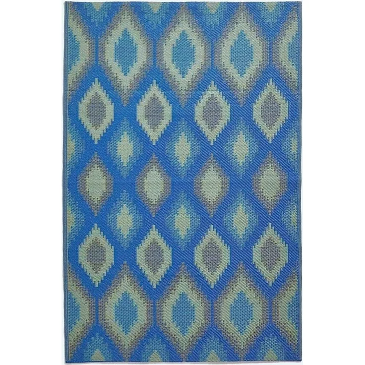 Homescapes Outdoorteppich Outdoor-Teppich Amber aus Polpropylen mit blau-grünem, 120 x 180 cm, rechteckig, Höhe: 20 mm – Bild 1
