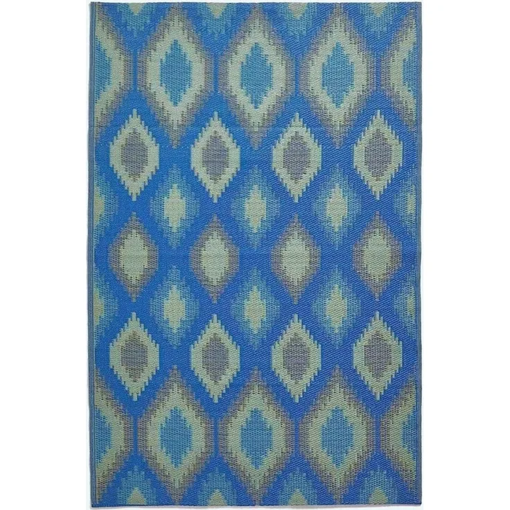 Homescapes Outdoorteppich Outdoor-Teppich Amber aus Polpropylen mit blau-grünem, 120 x 180 cm, rechteckig, Höhe: 20 mm