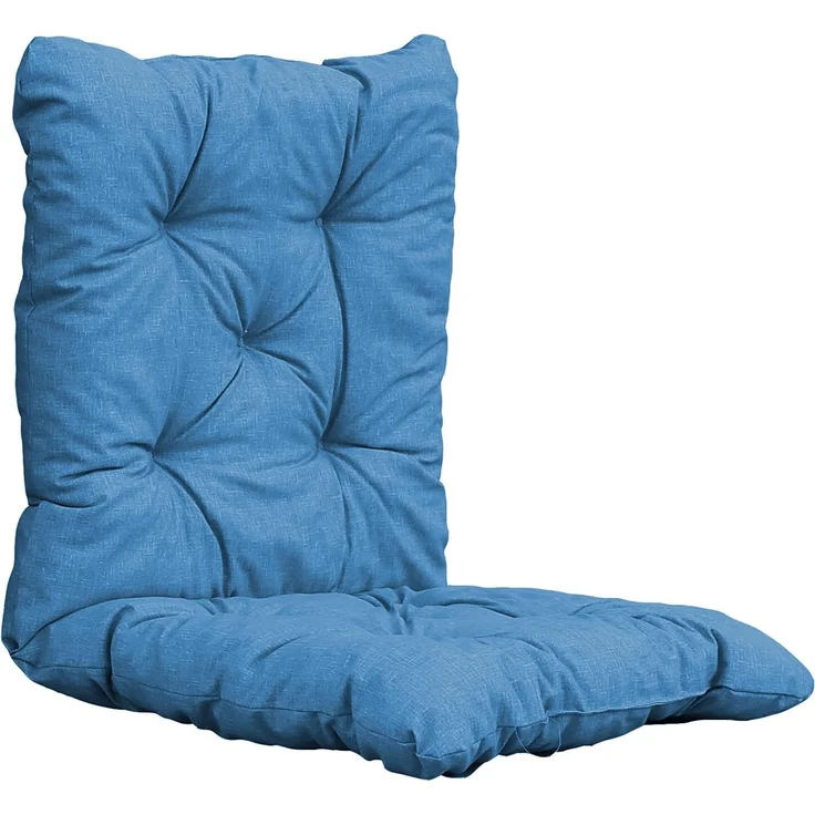 2er Set Sitzkissen Auflage Sitzpolster 98 x 50 x 8 cm hellblau – Bild 1