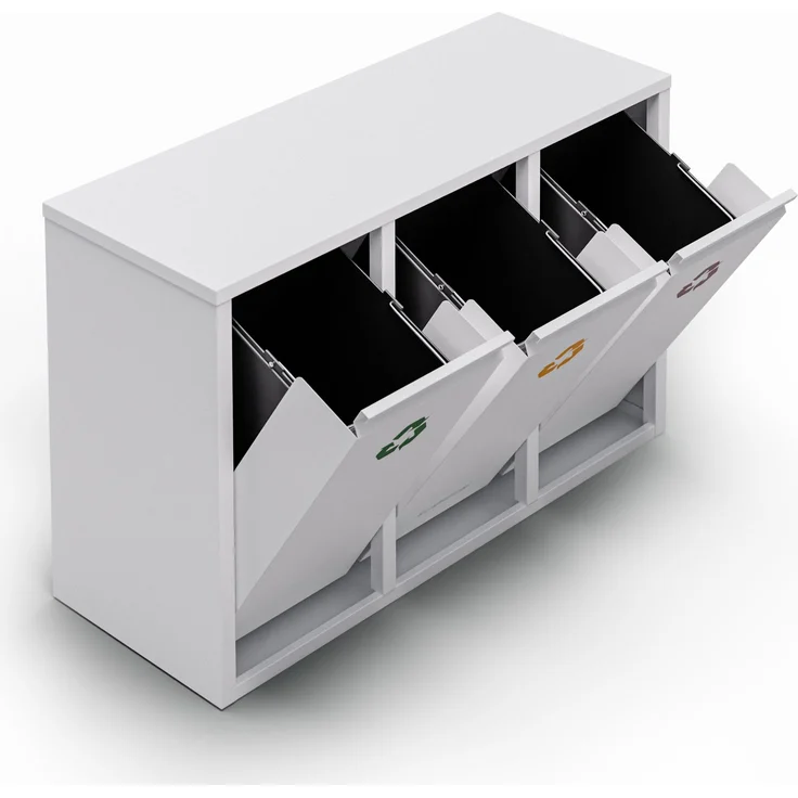 Klarstein Mülleimer Ordnungshüter 3, Mülleimer 3 Fach Treteimer Trash Bin Schwarz – Bild 4