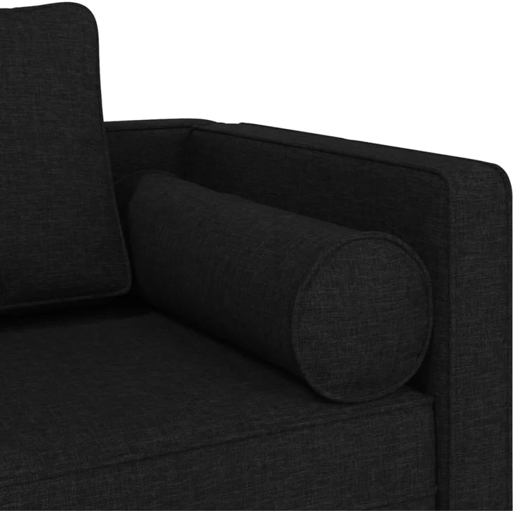 vidaXL Chaiselongue mit Kissen, Schwarz Stoff, 116,5 x 62 x 57,5 cm – Bild 6