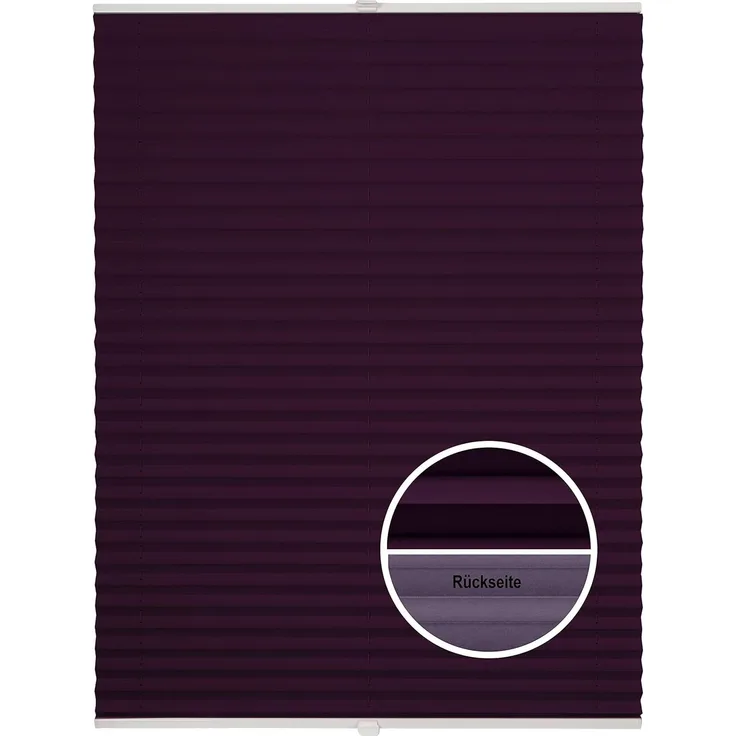 ondeco Plissee Thermo ohne Bohren mit Klemmträger,Sonnenschutz für Fenster innen, lichtschutz und Blickdicht, Faltrollo Sichtschutz für Tür, Jalousie Rollo leicht verdunkelnd - Violett - 40x130 cm