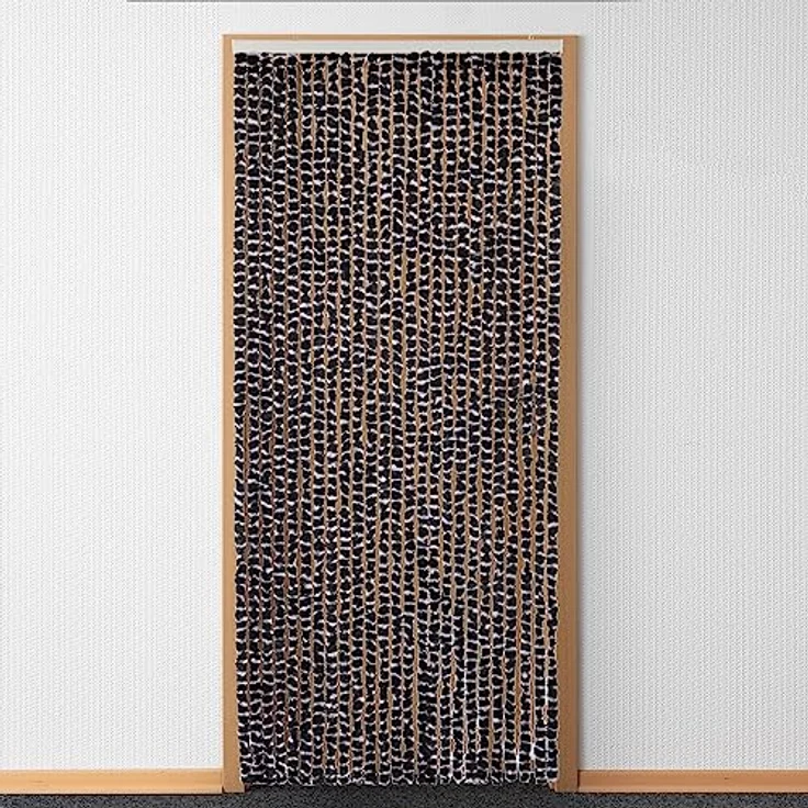 Moritz Flauschvorhang aus Chenille 90 x 220 cm pink schwarz gestreift Türvorhang als Fliegenschutz Insektenschutz für Camping Wohnwagen – Bild 2