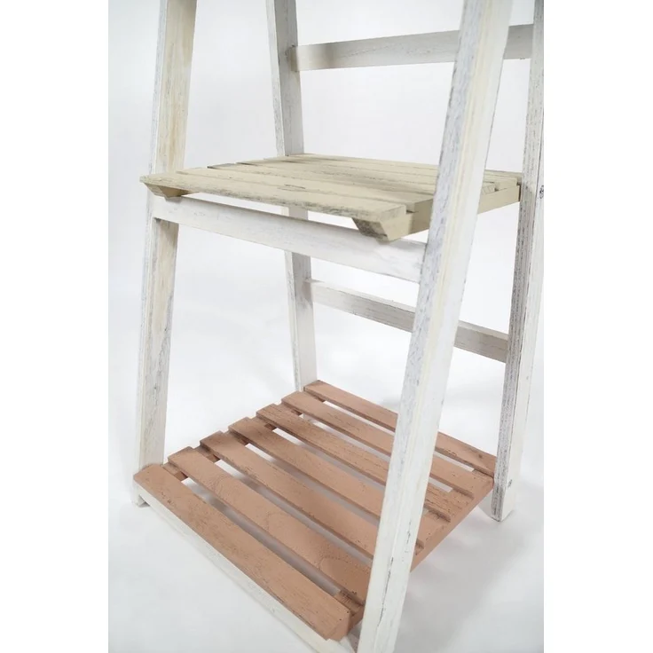 Kobolo Regal Stufenregal VINTAGE aus Paulownia-Holz mit 4 Böden – Bild 3